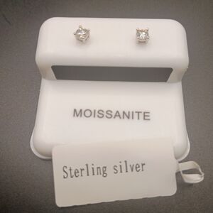 Moissanite Sterling Silver Earrings